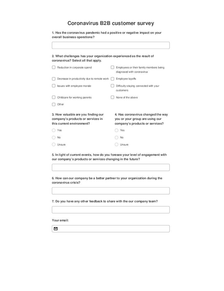 COVID-19 B2B Customer Survey 