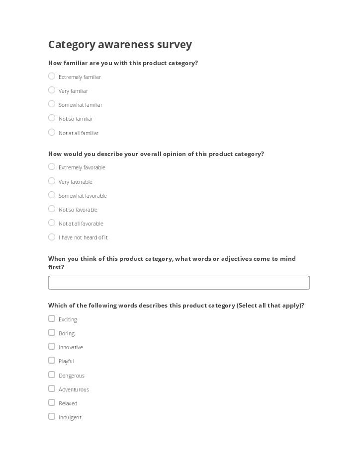 Category awareness survey 