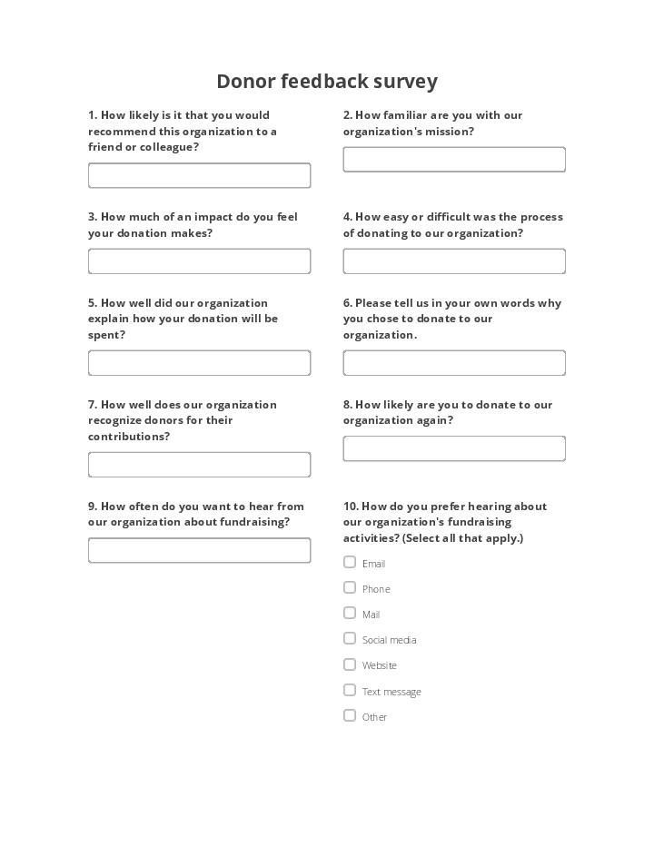 Donor feedback survey 