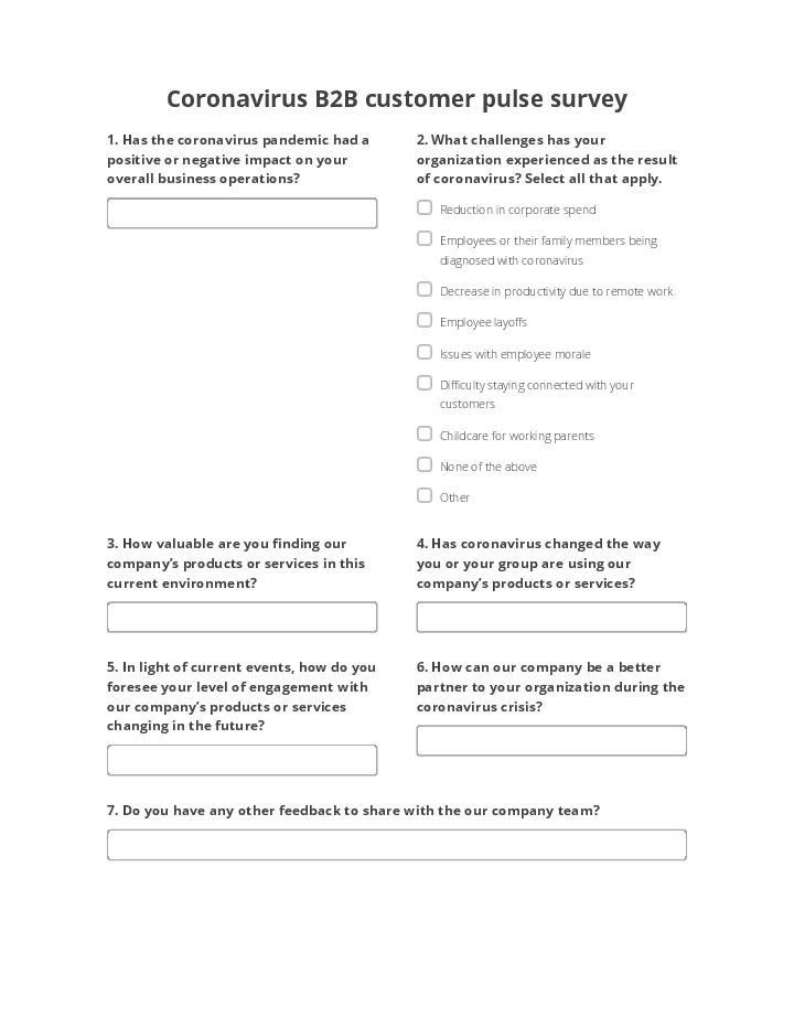 Coronavirus B2B customer pulse survey 