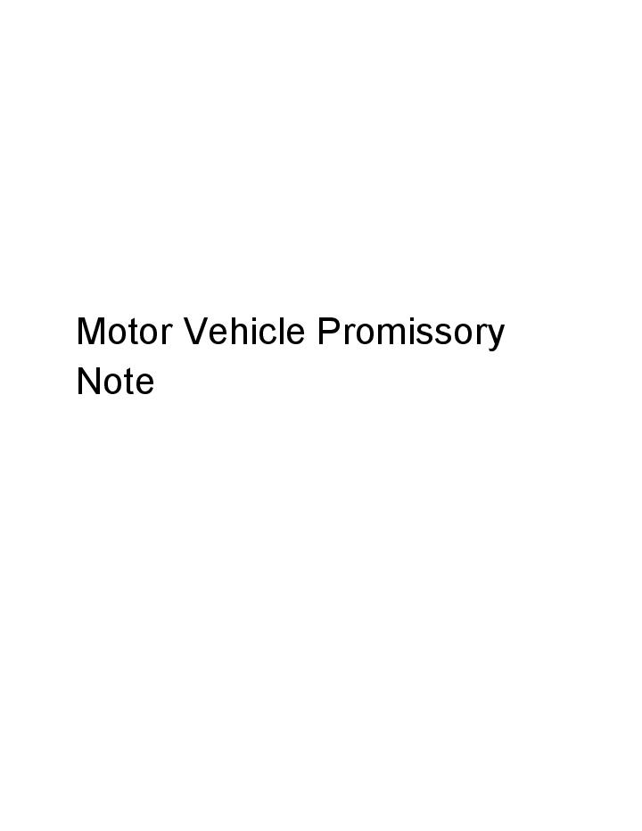 Motor Vehicle Promissory Note 