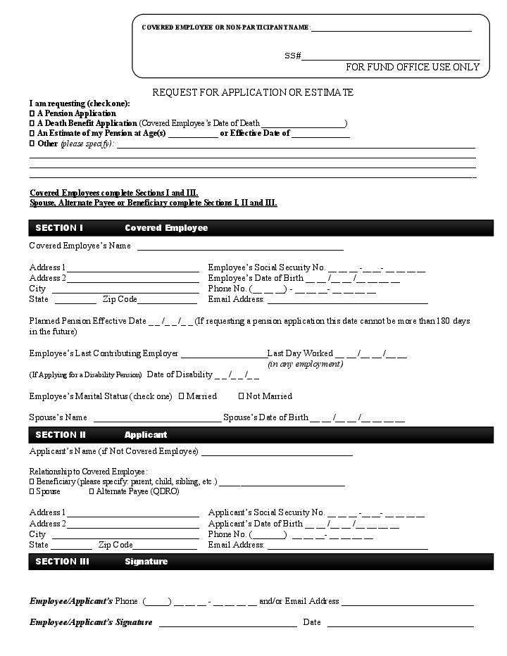 Pension Fund Application