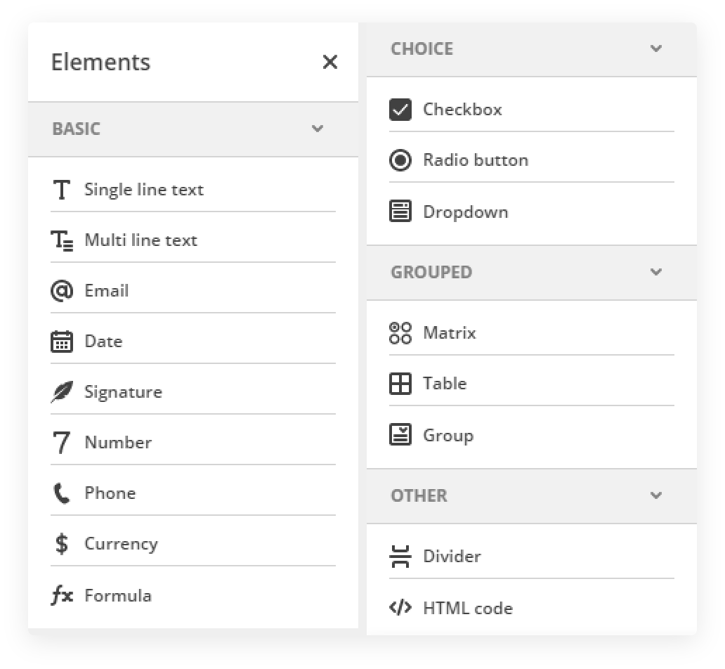 Add elements to a Form or Survey in airSlate 