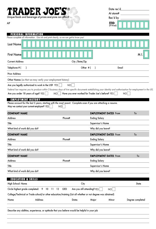 Update trader joe's online application form Pre-fill with Custom Data Bot