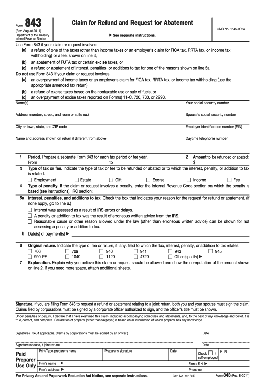 Fuse irs form 843