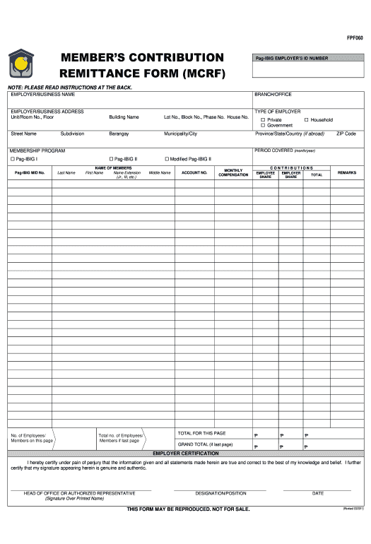 Fit pag ibig contribution form Pre-fill Document Bot