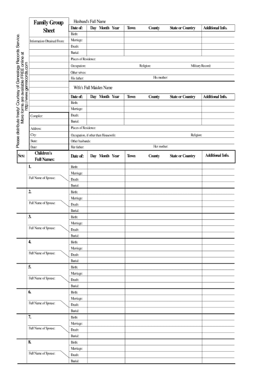 Join blank family group sheets printable Pre-fill Dropdown from Airtable