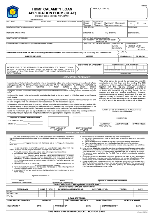 Complete pag ibig calamity loan form