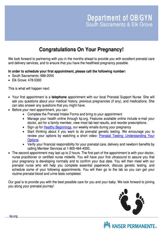 Manage blank proof of pregnancy form