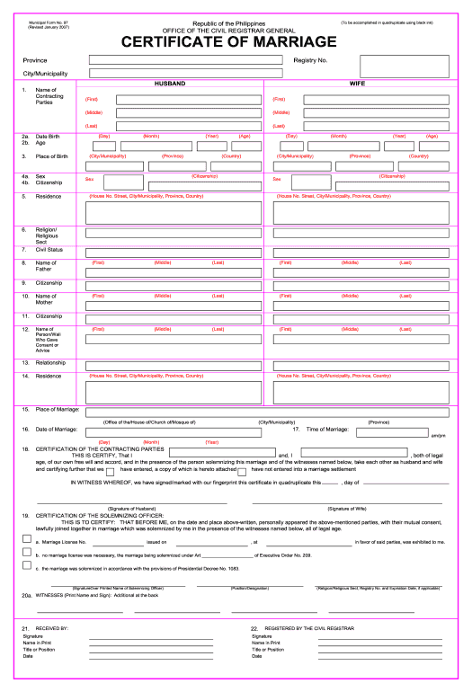 Consolidate marriage contract form Export to Formstack Documents Bot