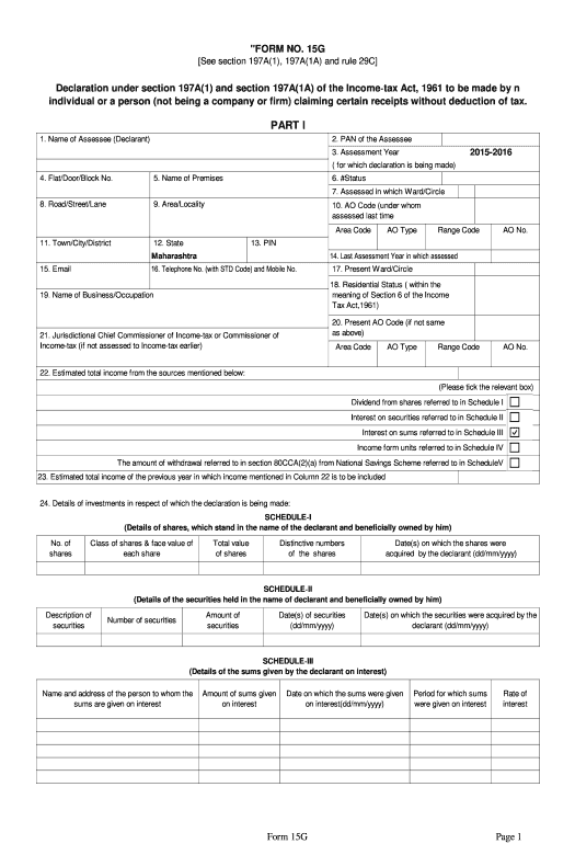 Pre-fill form 15h in word format
