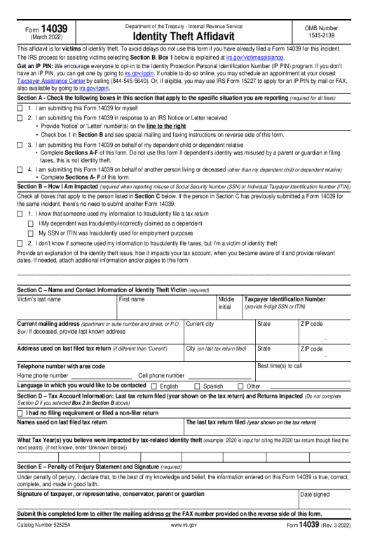 Archive irs form 14039