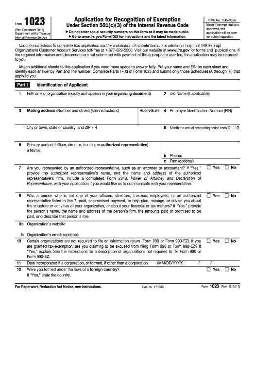 Automate form 1023 instructions