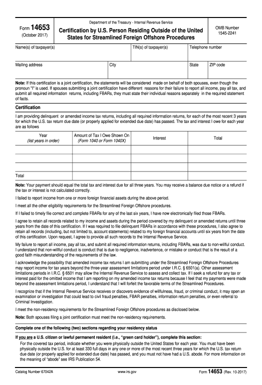 Consolidate form 14653