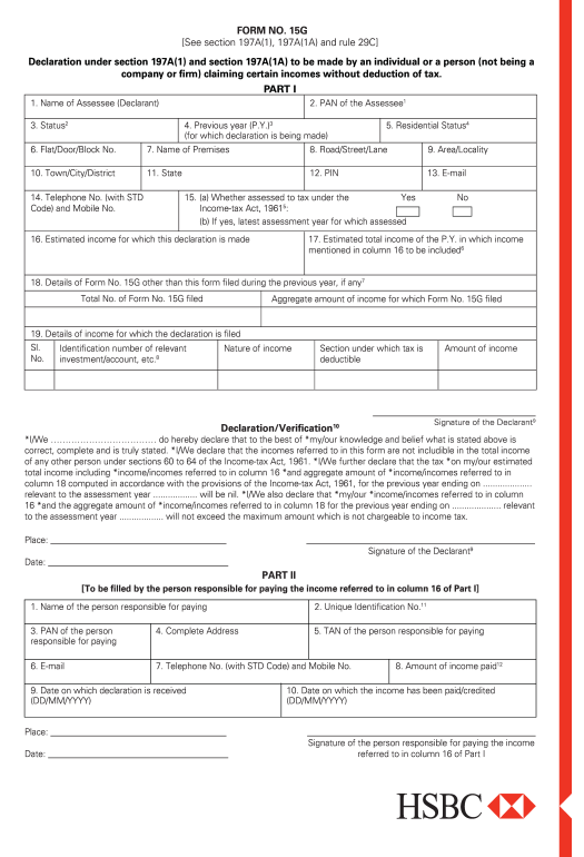 Pre-fill form 15g for pf withdrawal download pdf