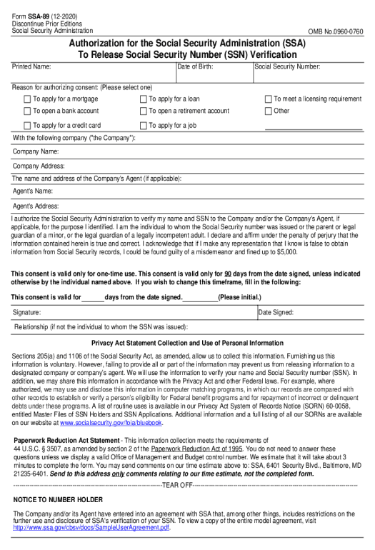 Fill out ssa 89 Email Notification Postfinish Bot