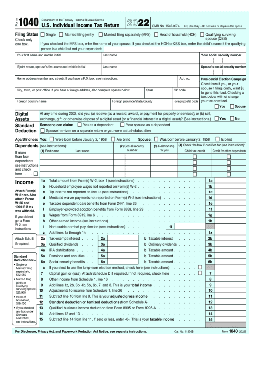 Unify 1040 form