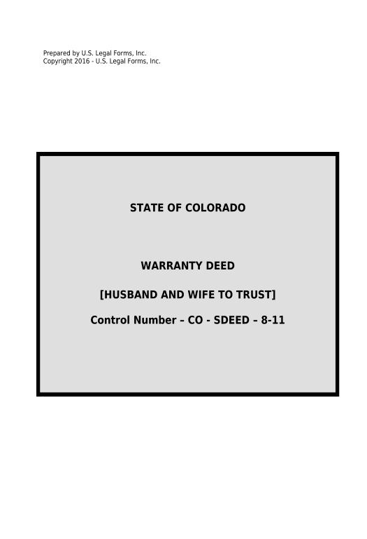 Incorporate Warranty Deed for Husband and Wife to Trust - Colorado Set signature type Bot