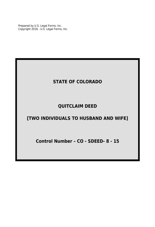 Incorporate Quitclaim Deed for Two Individuals to Husband and Wife as Joint Tenants - Colorado Create MS Dynamics 365 Records