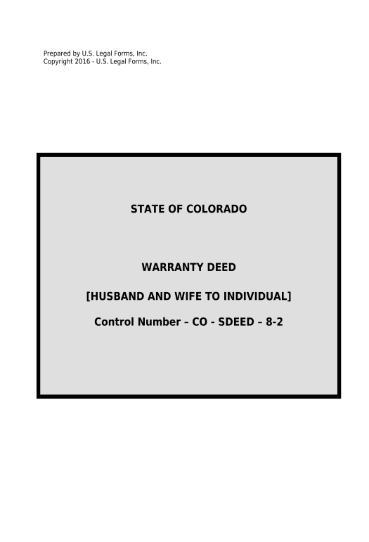 Archive Warranty Deed for Husband and Wife to Individual - Colorado Create QuickBooks invoice Bot