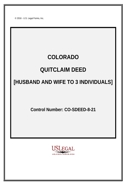 Pre-fill Quitclaim Deed - Husband and Wife to Three Individuals - Colorado Mailchimp send Campaign bot