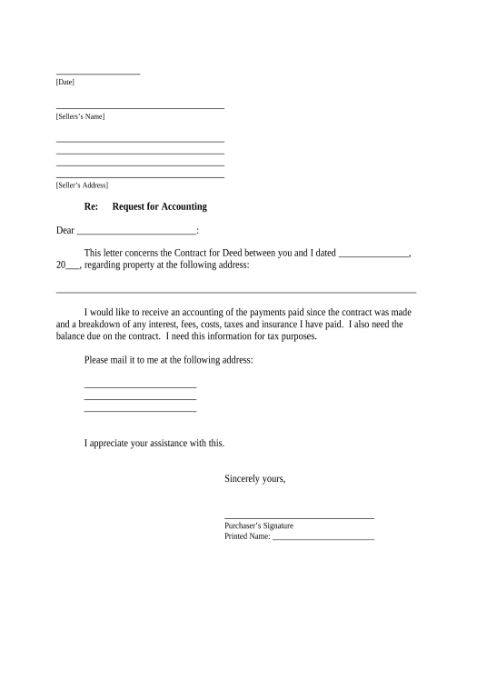 Incorporate Buyer's Request for Accounting from Seller under Contract for Deed - Connecticut Dropbox Bot