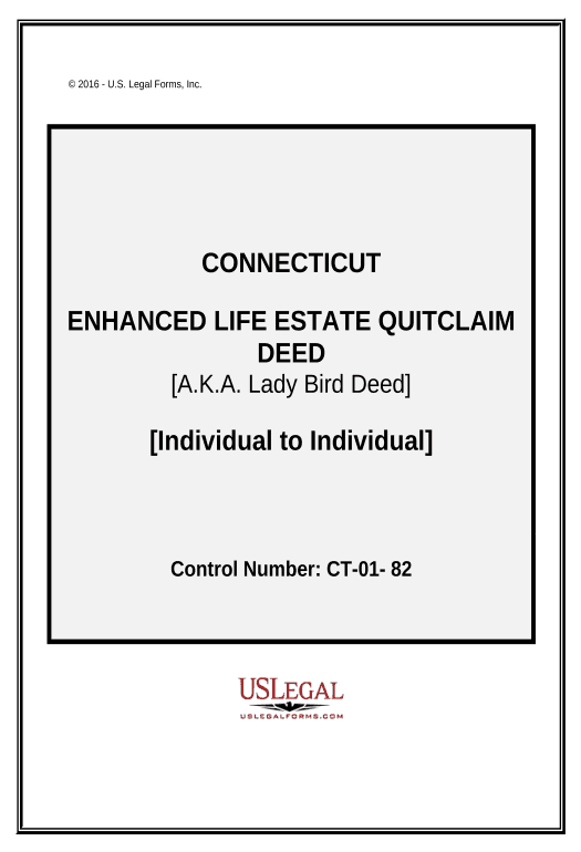 Incorporate Enhanced Life Estate or Lady Bird Quitclaim Deed - Individual to Individual - Connecticut Remove Tags From Slate Bot
