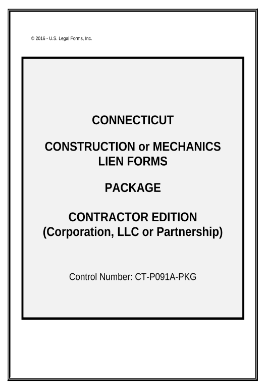 Pre-fill Connecticut Construction or Mechanics Lien Package - Corporation - Connecticut Google Sheet Two-Way Binding Bot