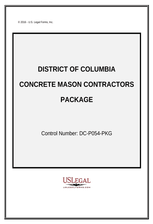 Manage Concrete Mason Contractor Package - District of Columbia Create Salesforce Record Bot