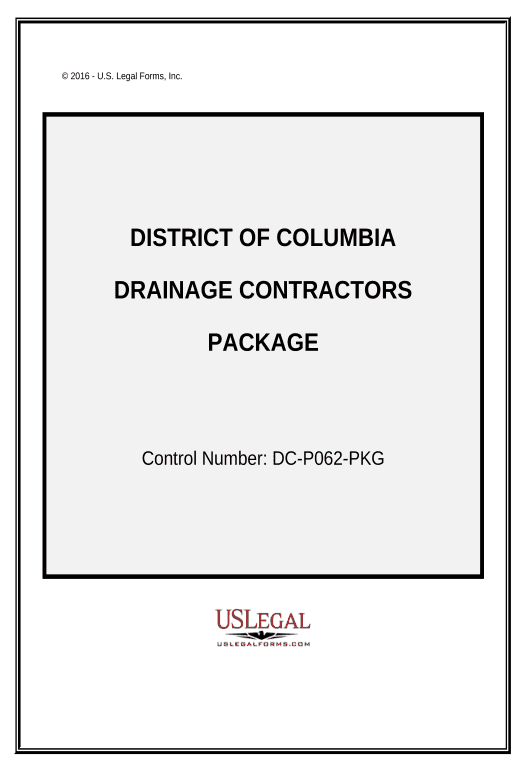 Manage Drainage Contractor Package - District of Columbia Update MS Dynamics 365 Record