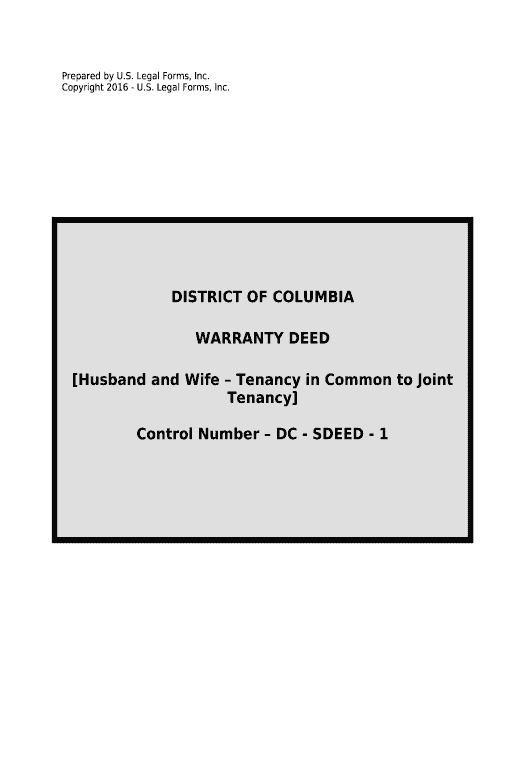 Extract Warranty Deed for Husband and Wife Converting Property from Tenants in Common to Joint Tenancy - District of Columbia Google Sheet Two-Way Binding Bot