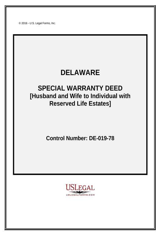 Automate Special Warranty Deed - Husband and Wife to Individual - Delaware Netsuite