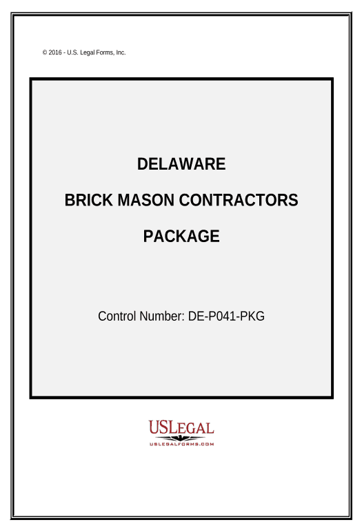 Pre-fill Brick Mason Contractor Package - Delaware Pre-fill from Office 365 Excel Bot