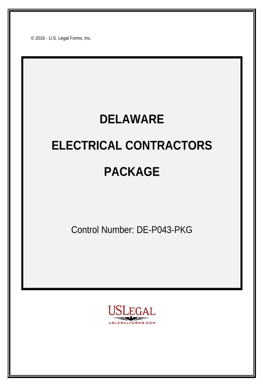Pre-fill Electrical Contractor Package - Delaware Pre-fill from CSV File Bot