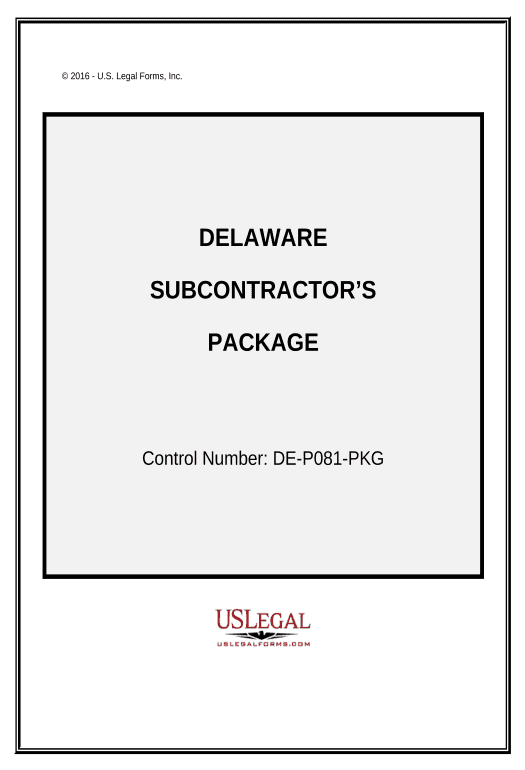 Pre-fill Subcontractors Package - Delaware Export to Smartsheet