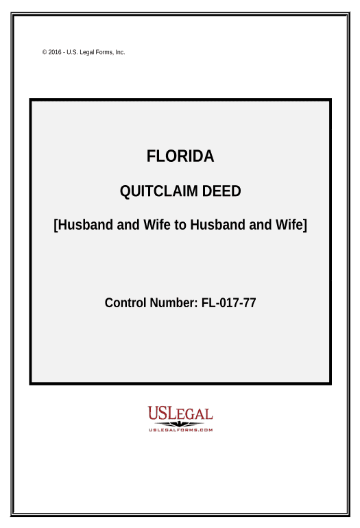 Pre-fill Quitclaim Deed from Husband and Wife to Husband and Wife - Florida Email Notification Postfinish Bot