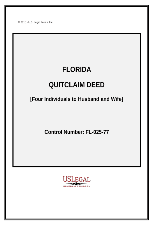 Synchronize Quitclaim Deed - Four Individuals to Husband and Wife - Florida Pre-fill from MySQL Bot