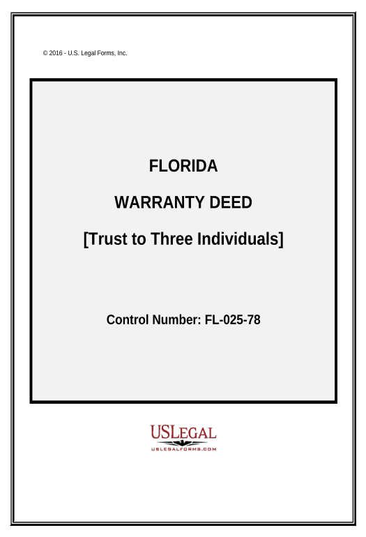 Manage Warranty Deed - Trust to Three Individuals - Florida Hide Signatures Bot