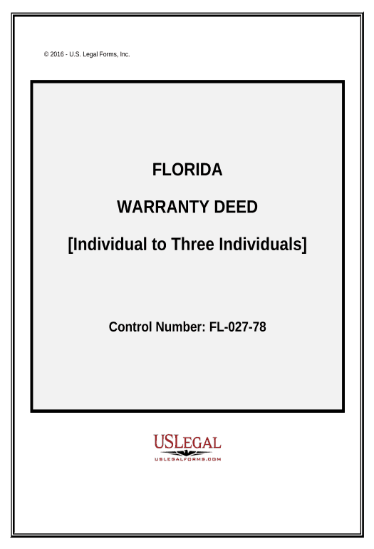 Pre-fill Warranty Deed - Individual to Three Individuals - Florida Pre-fill Dropdowns from Smartsheet Bot