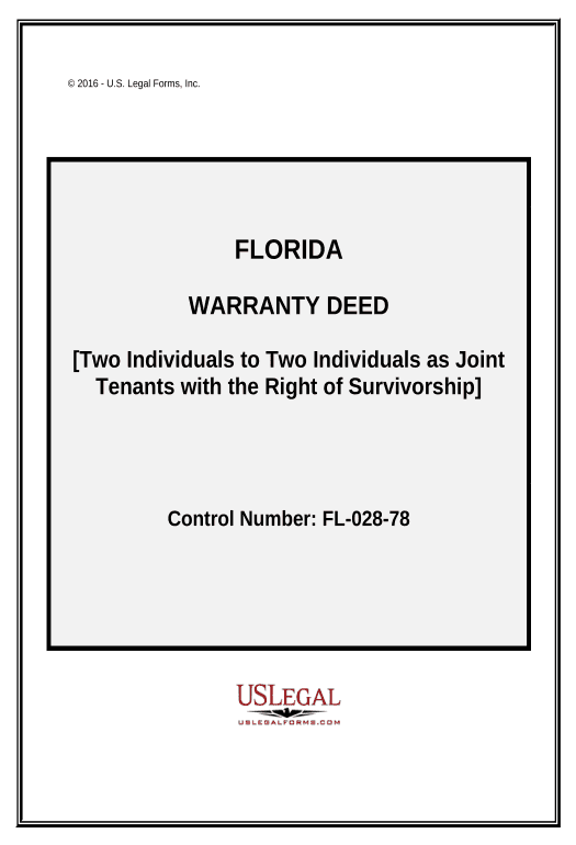 Export Warranty Deed - Two Individual Grantors to Two Individual Grantees as Joint Tenants - Florida MS Teams Notification upon Opening Bot