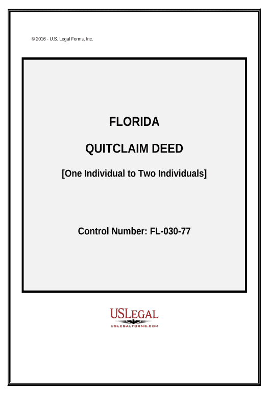 Export Quitclaim Deed - One Individual to Two Individuals - Florida Pre-fill from Salesforce Records with SOQL Bot