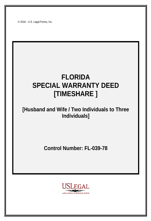 Incorporate Special Warranty Deed for a Timeshare - Husband and Wife / Two Individuals to Three Individuals - Florida Unassign Role Bot