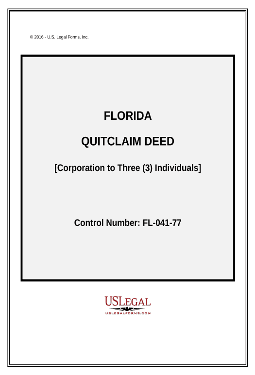 Incorporate Quitclaim Deed - Corporation to Three Individuals - Florida Pre-fill from Salesforce Records with SOQL Bot