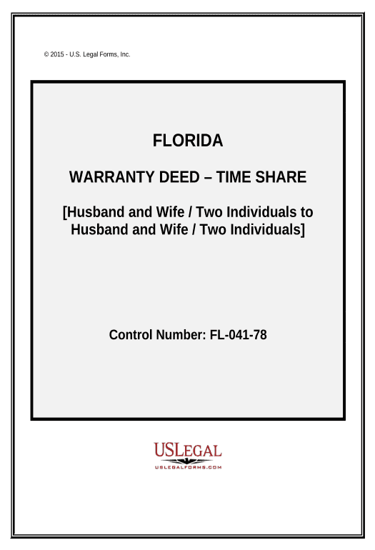Export Warranty Deed - Time Share - Husband and Wife / Two Individuals to Husband and Wife / Two Individuals - Florida Pre-fill from Salesforce Record Bot