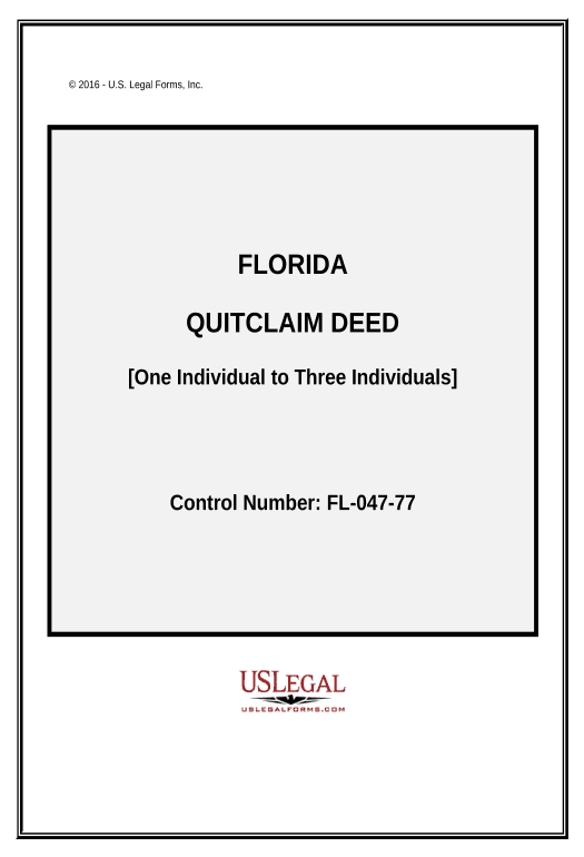 Extract Quitclaim Deed from Individual Grantor to Three Individual Grantees - Florida Create QuickBooks invoice Bot