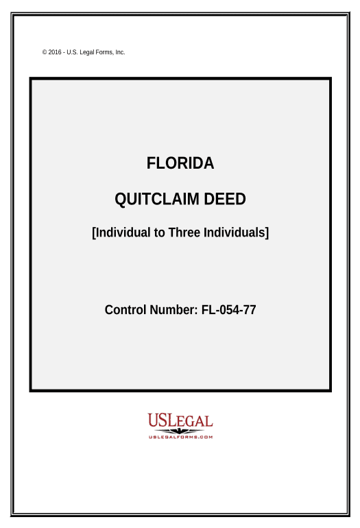 Pre-fill Quitclaim Deed - Individual to Three Individuals - Florida Pre-fill from NetSuite Records Bot