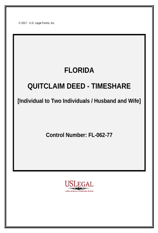 Pre-fill Quitclaim Deed - Timeshare - Individual to Two Individuals / Husband and Wife - Florida Pre-fill from Salesforce Record Bot