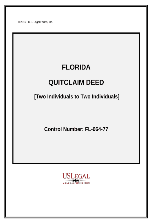 Update Quitclaim Deed - Two Individuals to Two Individuals - Florida Pre-fill from Excel Spreadsheet Dropdown Options Bot