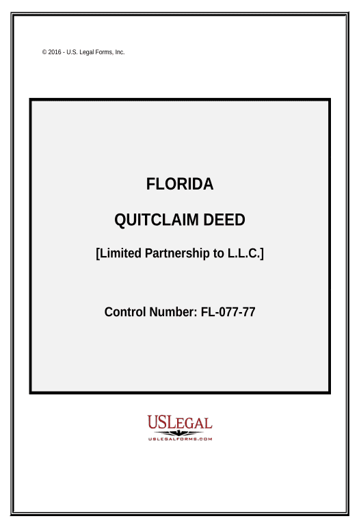 Incorporate Quitclaim Deed from Limited Partnership to Limited Liability Company - Florida Pre-fill from MySQL Dropdown Options Bot
