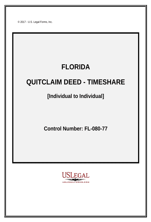 Manage Quitclaim Deed - Timeshare - Individual to Individual - Florida Remove Tags From Slate Bot